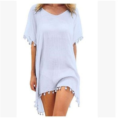 Women Blouses Loose Chiffon Dress Summer Beach Tunic Cover-Up Shirt apparels & accessories