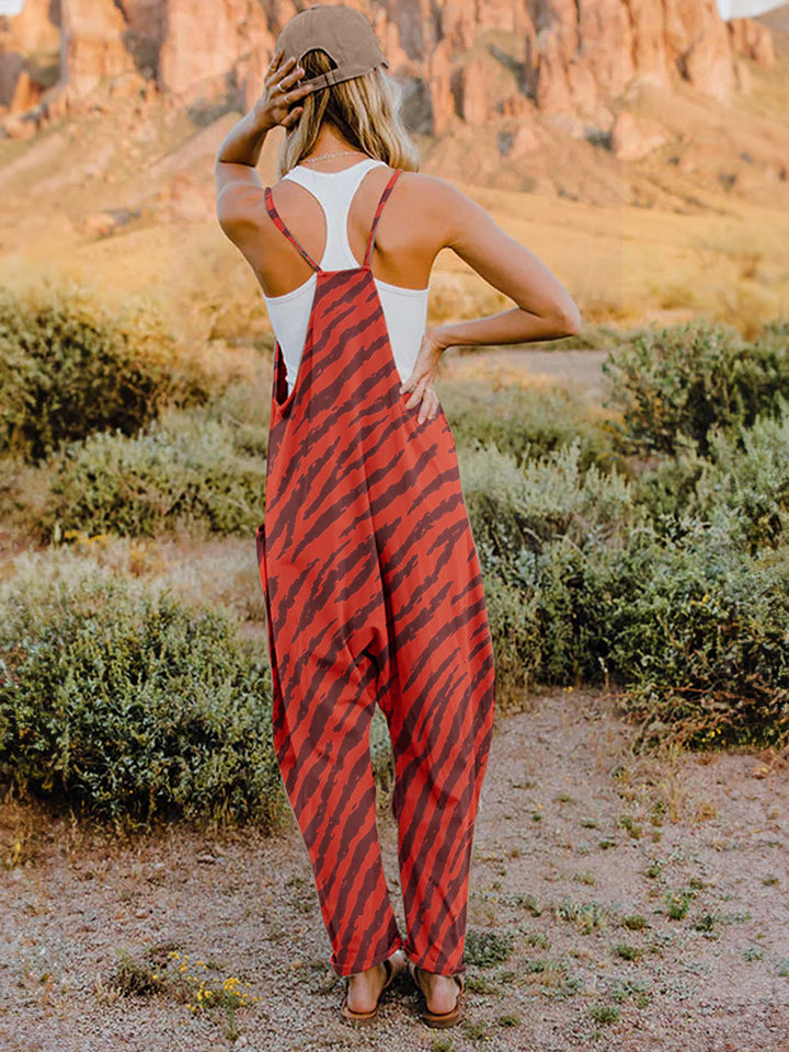 Printed V-Neck Sleeveless Jumpsuit Bottom wear