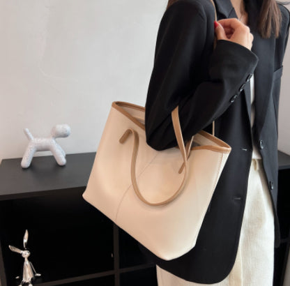 Solid Color PU Fabric Shoulder Bag apparel & accessories