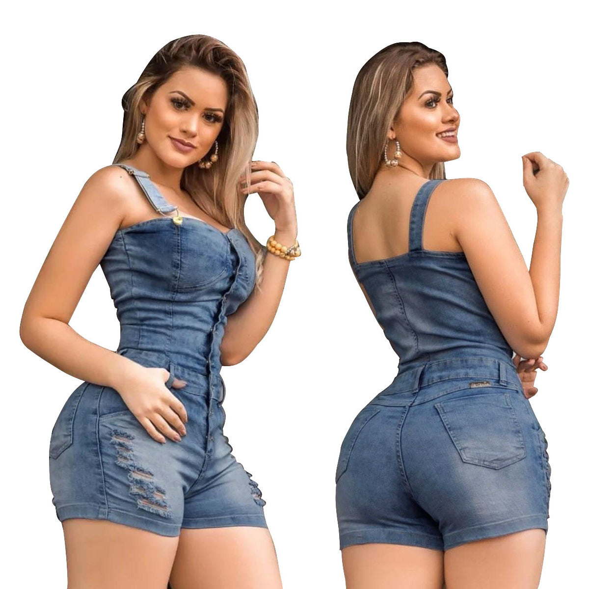 Women's Denim Slimming Jumpsuit apparel & accessories