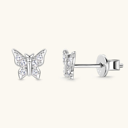 Moissanite 925 Sterling Silver Butterfly Stud Earrings apparel & accessories