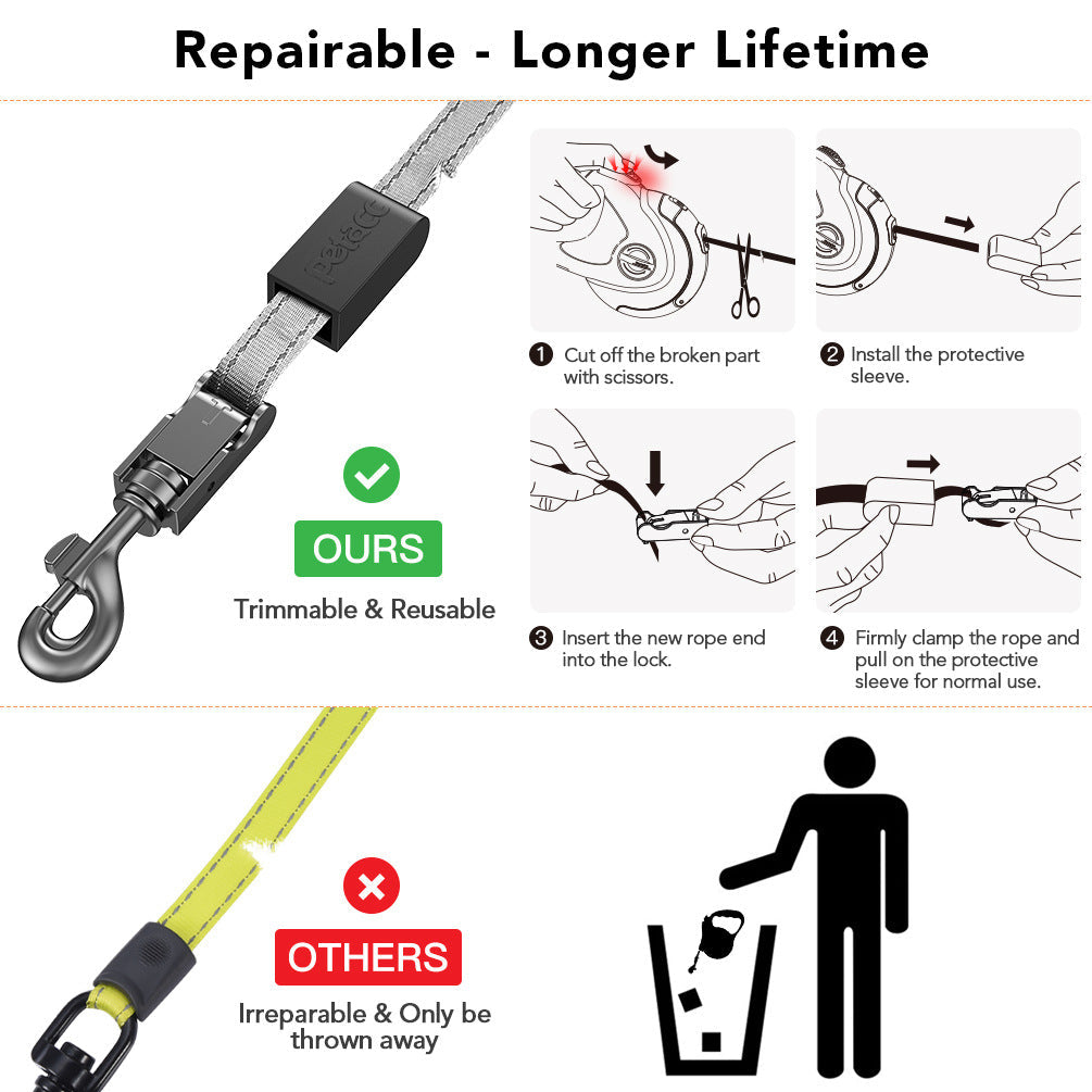 Retractable Reflective Dog traction belt Dog Leash