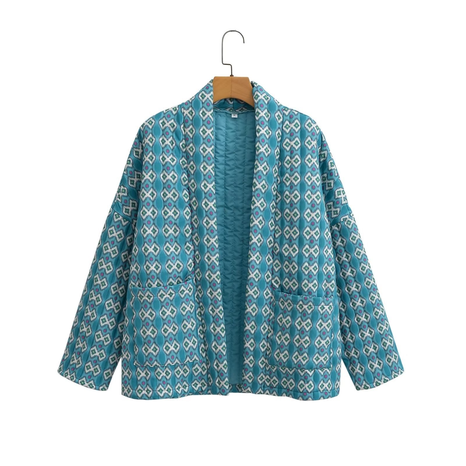 Multicolor Ethnic Print Cotton-padded Coat apparel & accessories