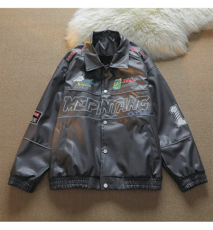 Men's American-style PU Leather Pilot Jacket Baseball Uniform apparels & accessories