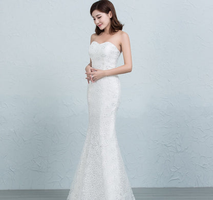 Sequined lace waist fishtail wedding dress apparel & accessories