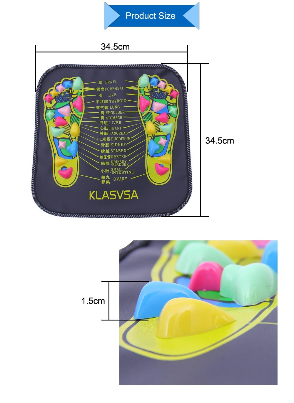 Reflexology Foot Massage Pad Cobblestone Walk Massager Mat Pain Relief Health Care Acupressure Mat fitness & sports