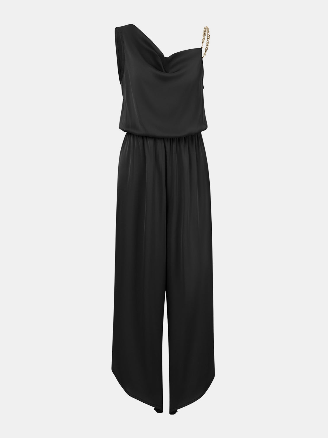 Chain Detail Asymmetrical Neck Jumpsuit Dresses & Tops