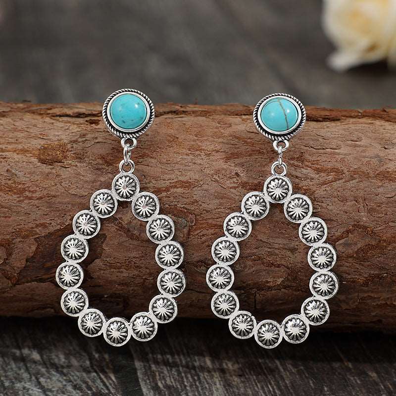 Artificial Turquoise Teardrop Earrings apparel & accessories