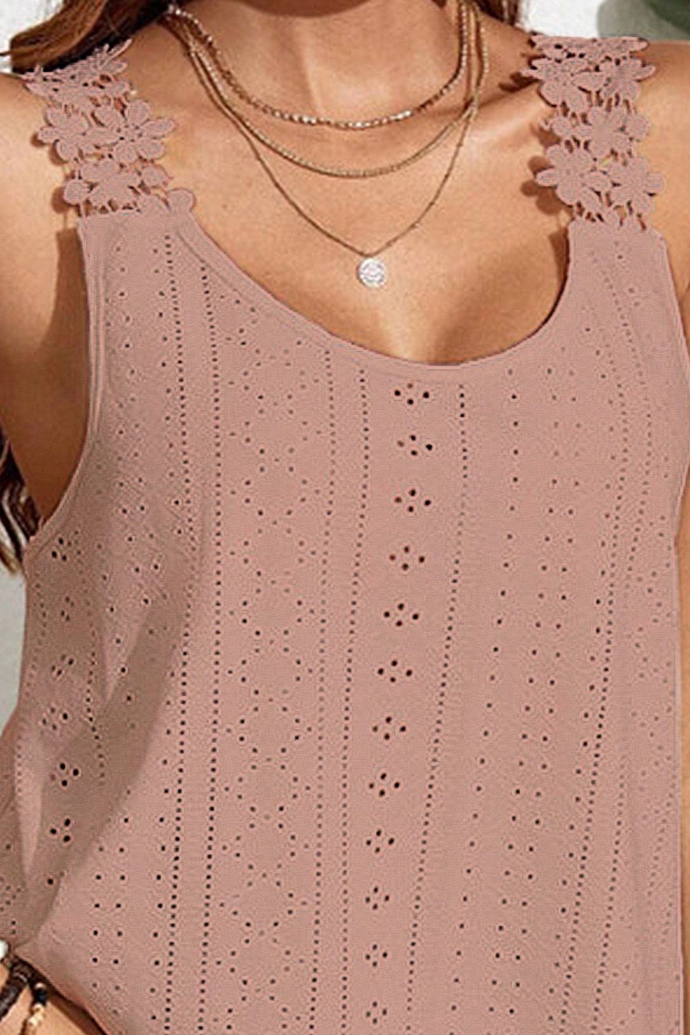 Lace Detail Scoop Neck Tank apparel & accessories