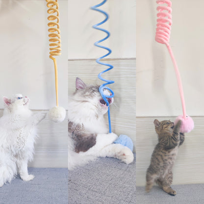 Cat Toy Self-Hi Sucker Spring Rabbit Hair Ball Interactive Play Pet Supplies Interactive Toys Pet toys