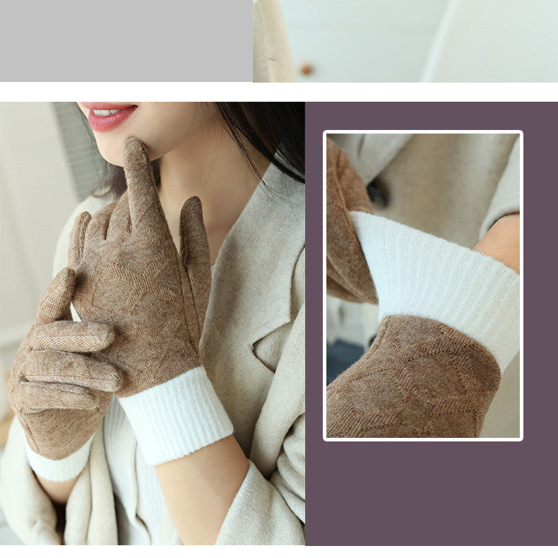 Women's Plush Closed Riding Outdoor Gloves apparels & accessories