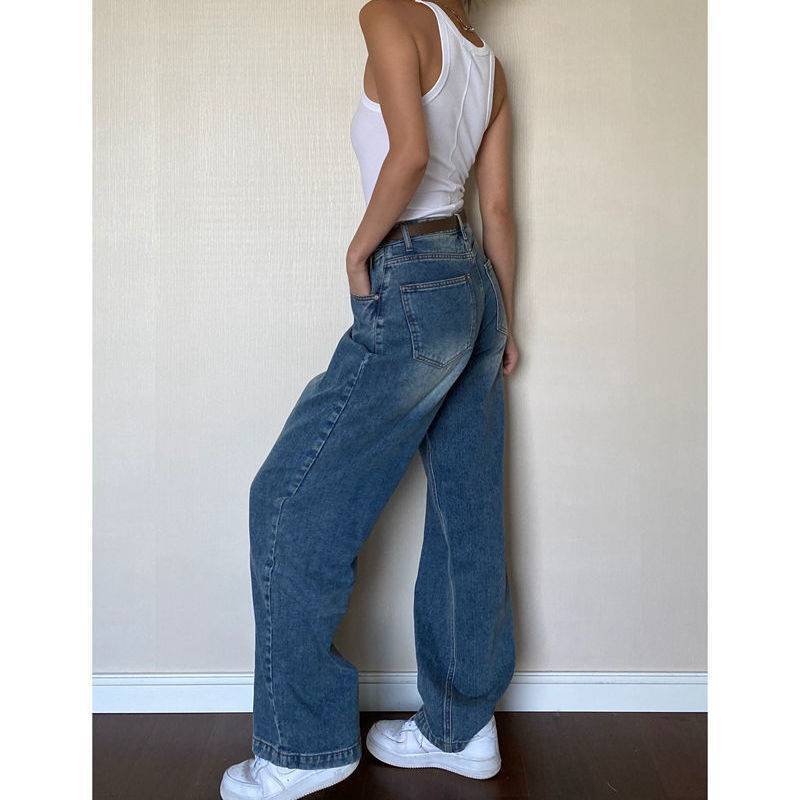 Women's Plus Size Retro High Waist Wide Leg Jeans apparel & accessories