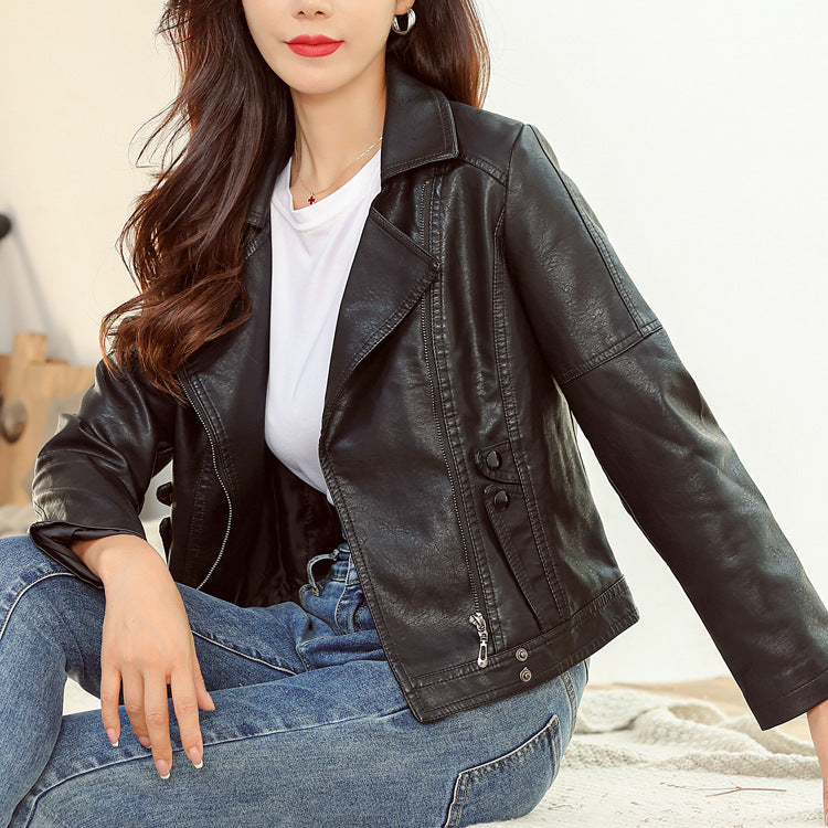 Fashion Trendy Short Leather Jacket Women apparels & accessories