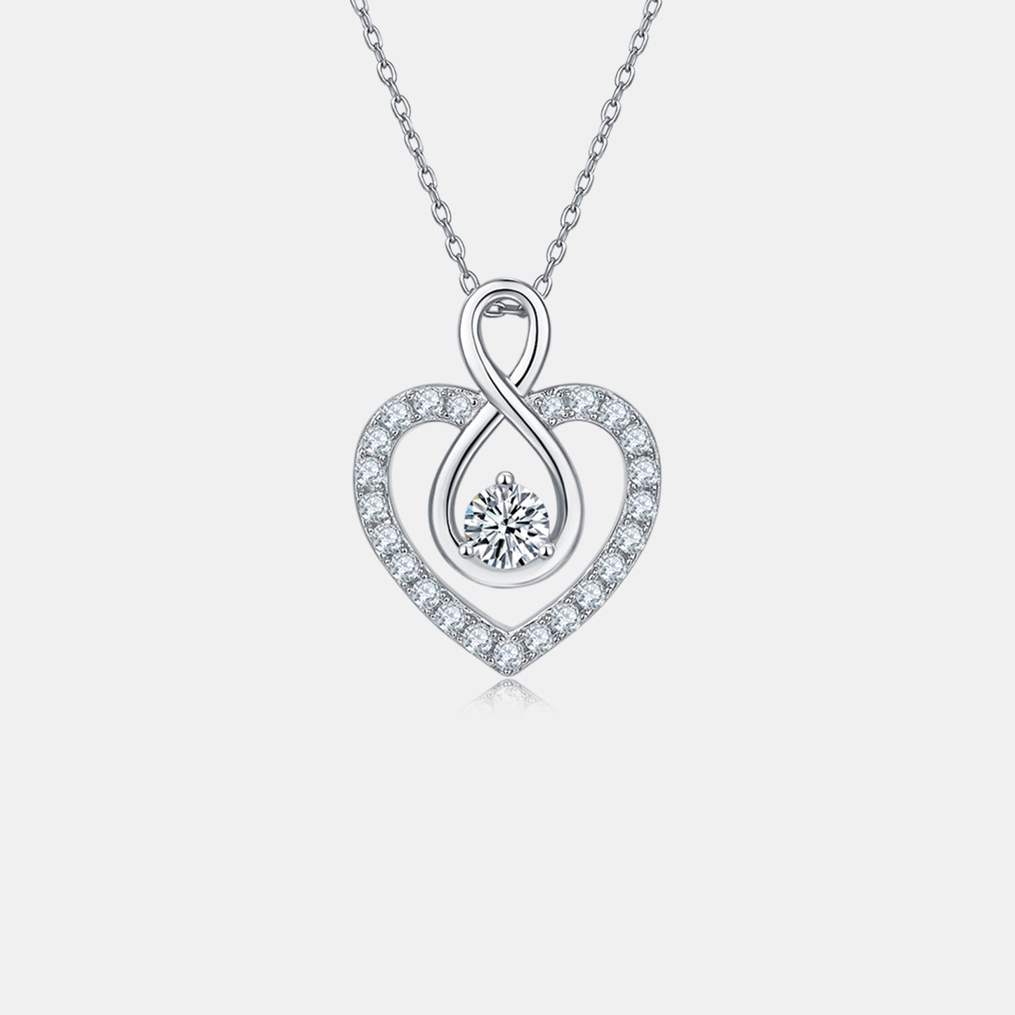 Sterling Silver Heart Shape Necklace 1 Carat Moissanite apparel & accessories