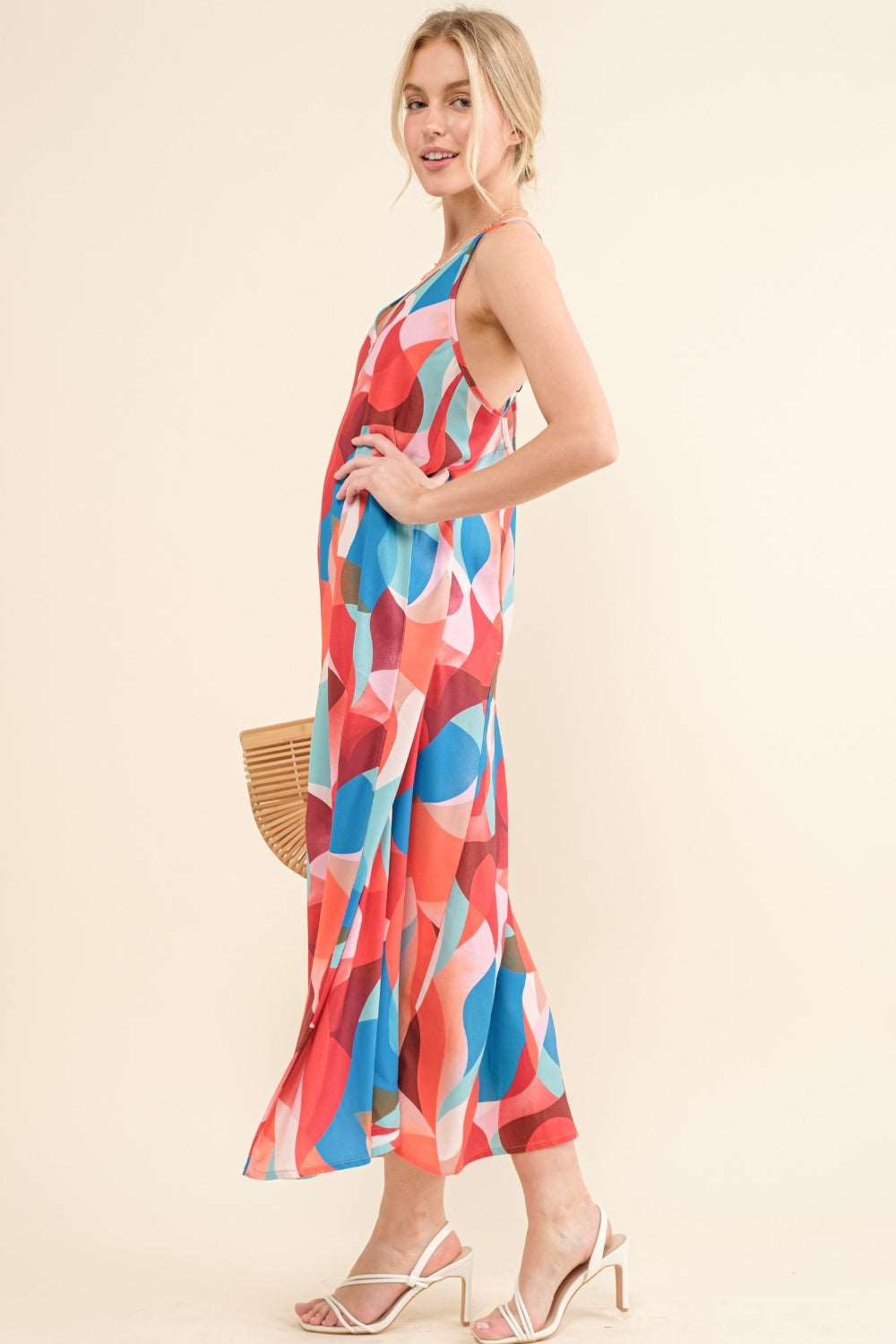 And the Why Printed Crisscross Back Cami Dress Dresses & Tops