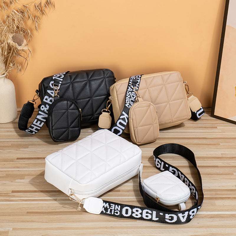 2Pcs Rhombus Shoulder Bag With Wallet Shoes & Bags