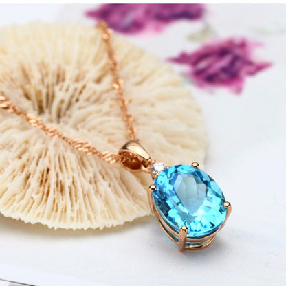 Rose Gold-Plated Artificial Gemstone Pendant Necklace apparel & accessories