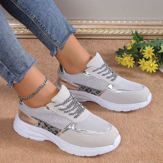 Women's Lace Up Sneakers Breathable Mesh Flat Shoes Shoes & Bags