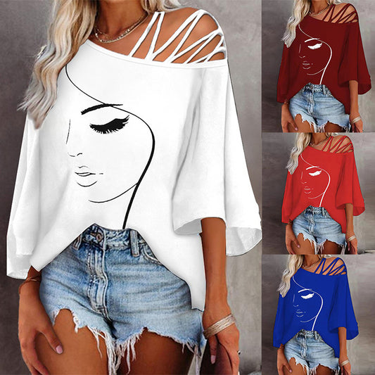 Fashion Stitching Loose Casual Tops For Women apparel & accessories