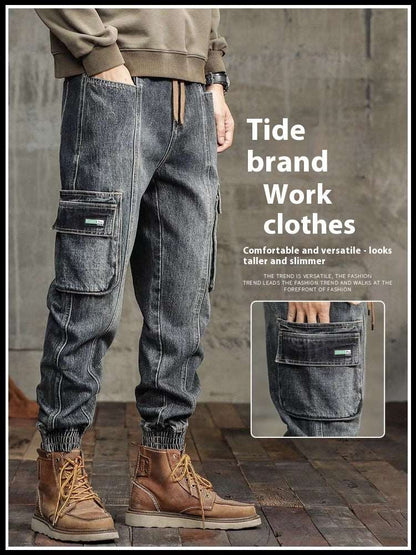 American Retro Ankle-tied Jeans Men apparels & accessories