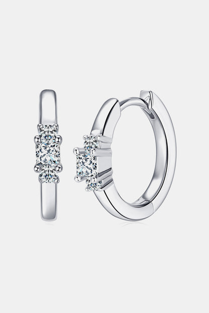 Moissanite 925 Sterling Silver Huggie Earrings apparel & accessories