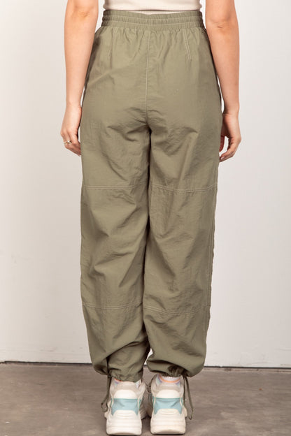 VERY J Drawstring Woven Parachute Joggers apparel & accessories