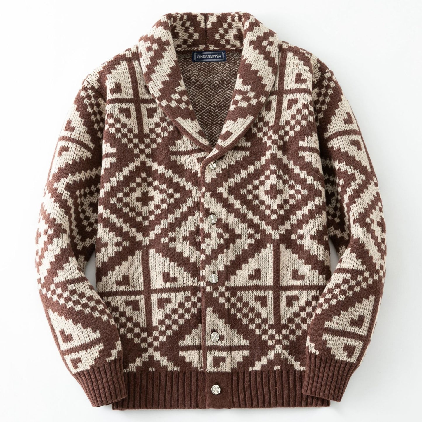 Men's Casual Geometric Jacquard Sweater apparels & accessories