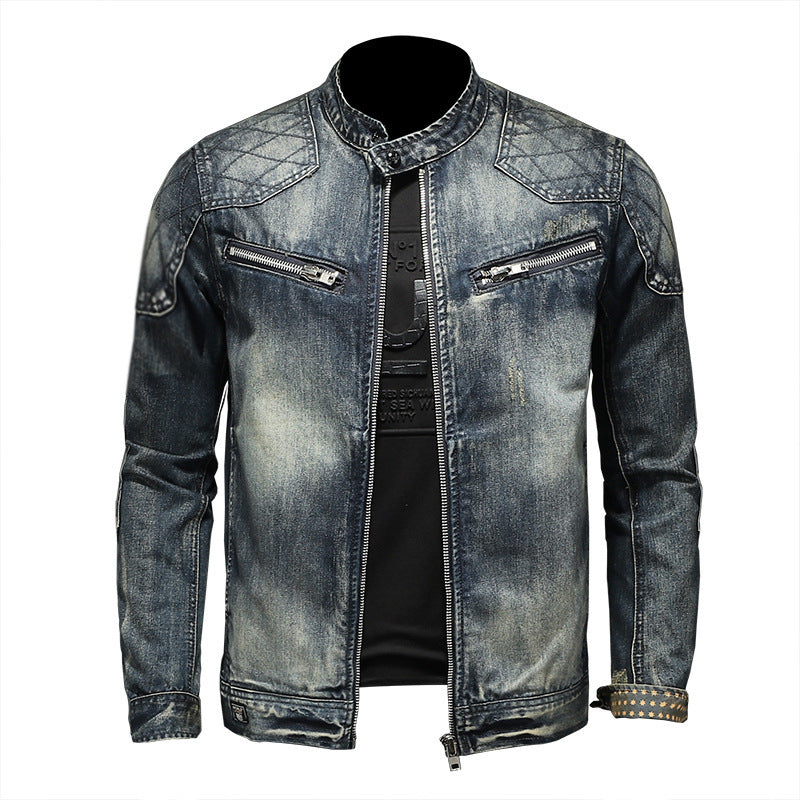 Spring And Autumn Retro Denim Jacket Men's Street Fashion Brand apparels & accessories