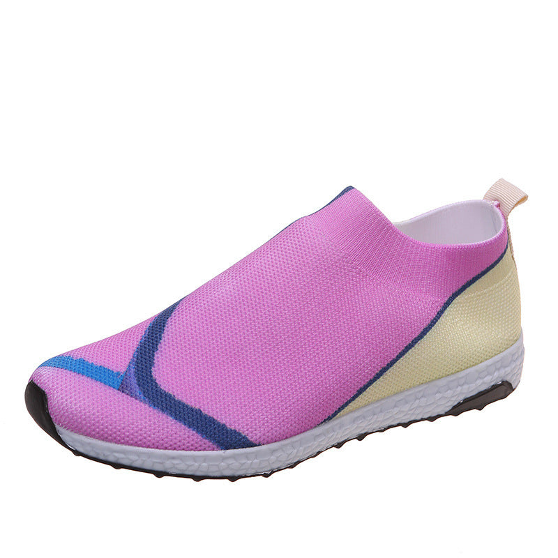 Women's Fly Weaving Flat Bottom Sneakers Shoes & Bags