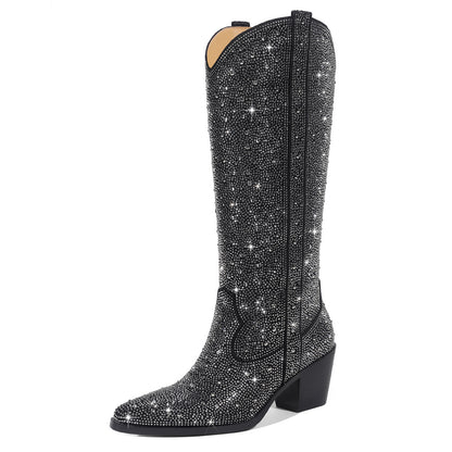 Plus Size Fashion Rhinestone Women's Boots Shoes & Bags