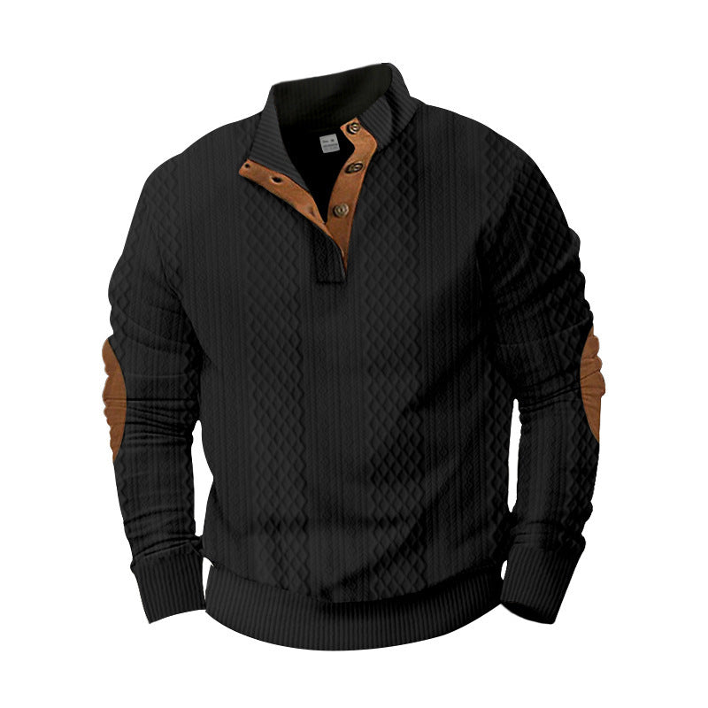 Men's Sweater Half Cardigan Jacquard T-Shirt