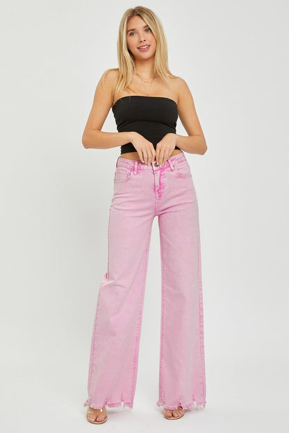 RISEN High Rise Wide Leg Jeans apparel & accessories