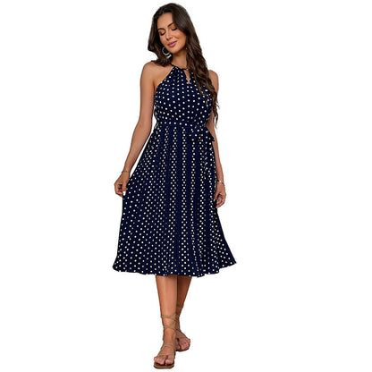 Summer Fashion Women's Wear Polka Dot Halter Dress apparels & accessories