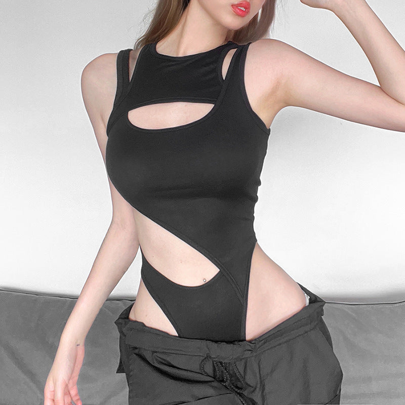 Fashion Sleeveless  Cutout bodysuit apparel & accessories