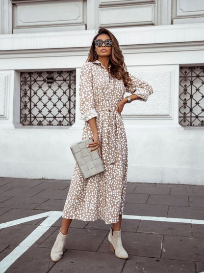 Women's Printed Shirt Dress Long Skirt apparel & accessories