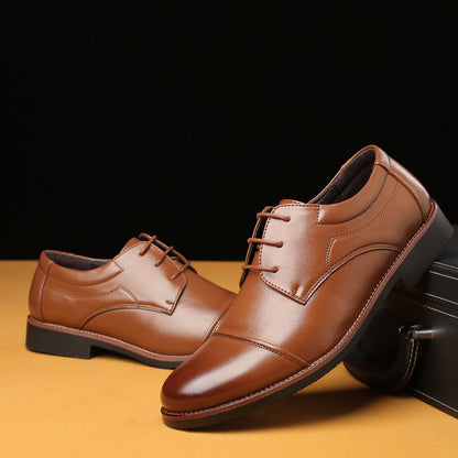 Men's Leather Shoes Plus Size Business Casual Laces Shoes & Bags