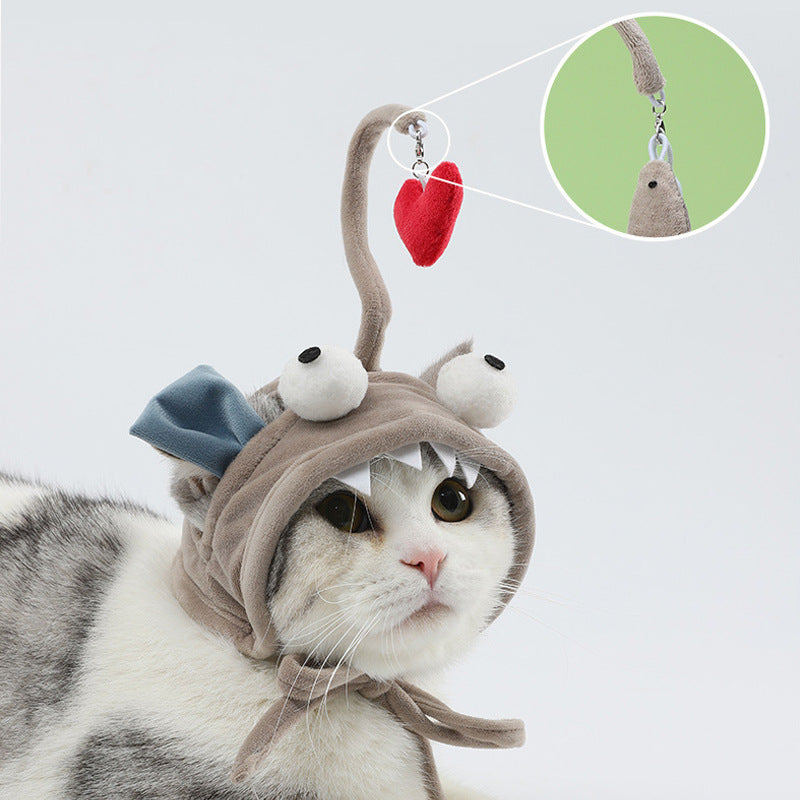 Head Wearing Feather Funny Cat Stick Funny Cat Toy Stick Gray Big Eye Pet Toys Pet Products Pet Products