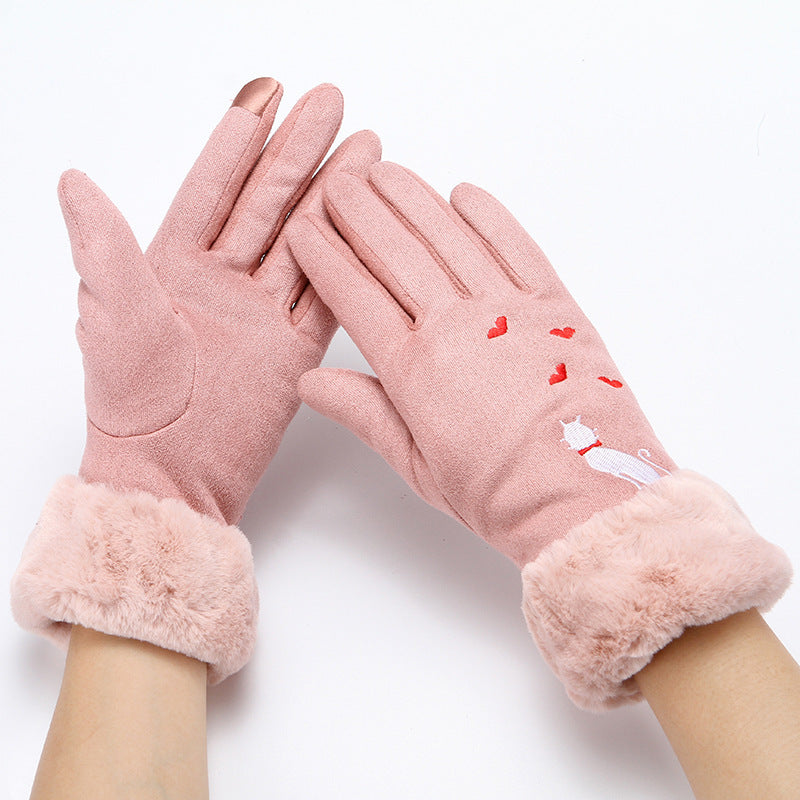 Gloves women winter suede gloves apparels & accessories