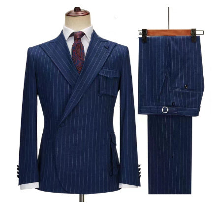 Suit Double Breasted Men's Striped Two-piece Set apparel & accessories