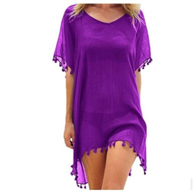 Women Blouses Loose Chiffon Dress Summer Beach Tunic Cover-Up Shirt apparels & accessories