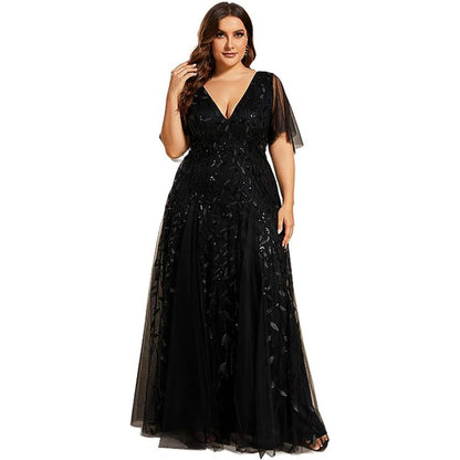 Women's Plus Size Bridesmaid Sequined Net Fishtail Dress Dresses & Tops