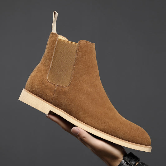 Boots Pointed Toe British Martin Boots Men's Nubuck Leather High-top Ankle Boots Shoes & Bags