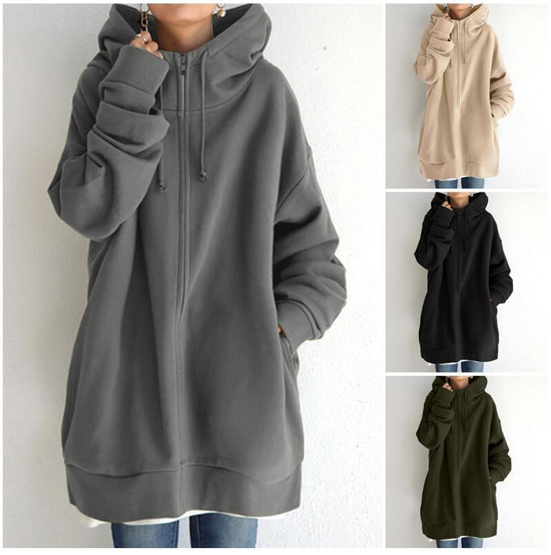 Women's Fuzzy Hoodies Long Sport Pullover Hoodie Full-Zip Hoodie Sweatshirt 4