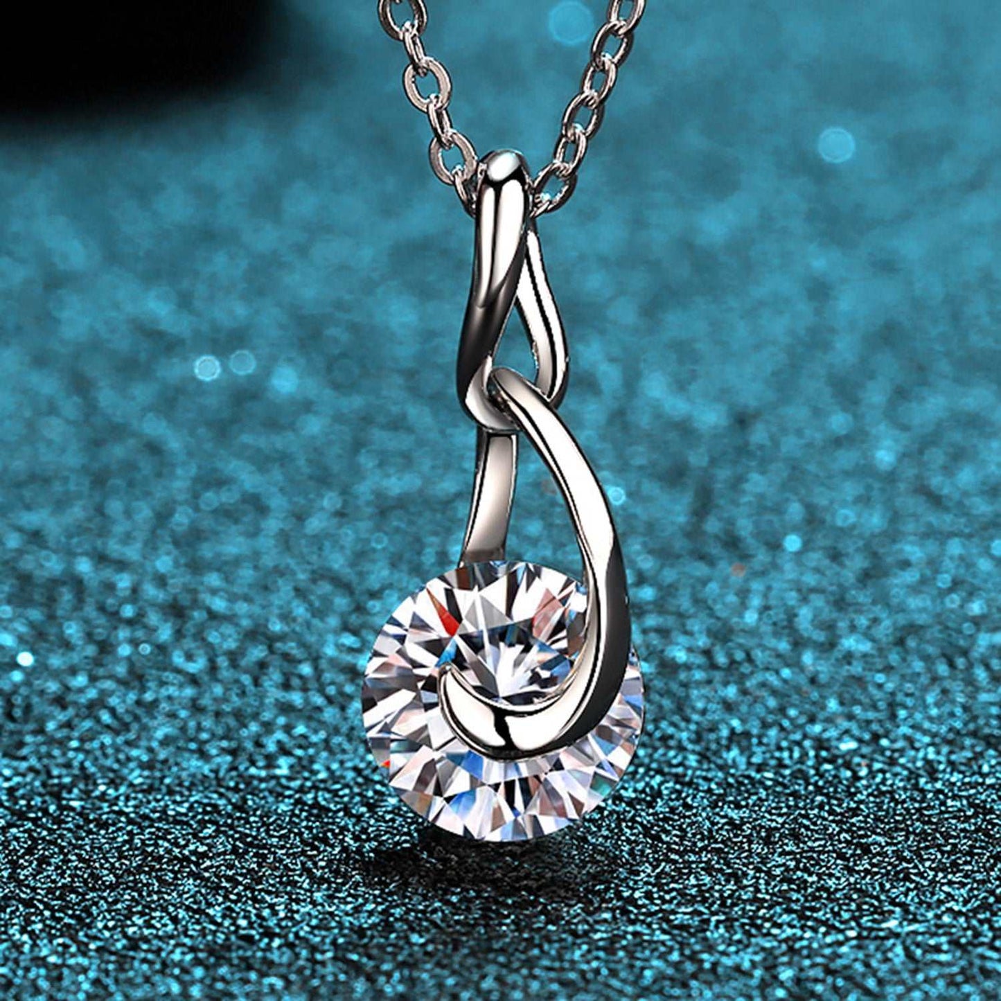 2 Carat Moissanite Sterling Silver Necklace Jewelry