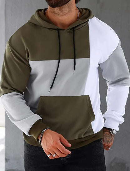 Men's 3D Hooded Sweater With Color Matching Pattern T-Shirt