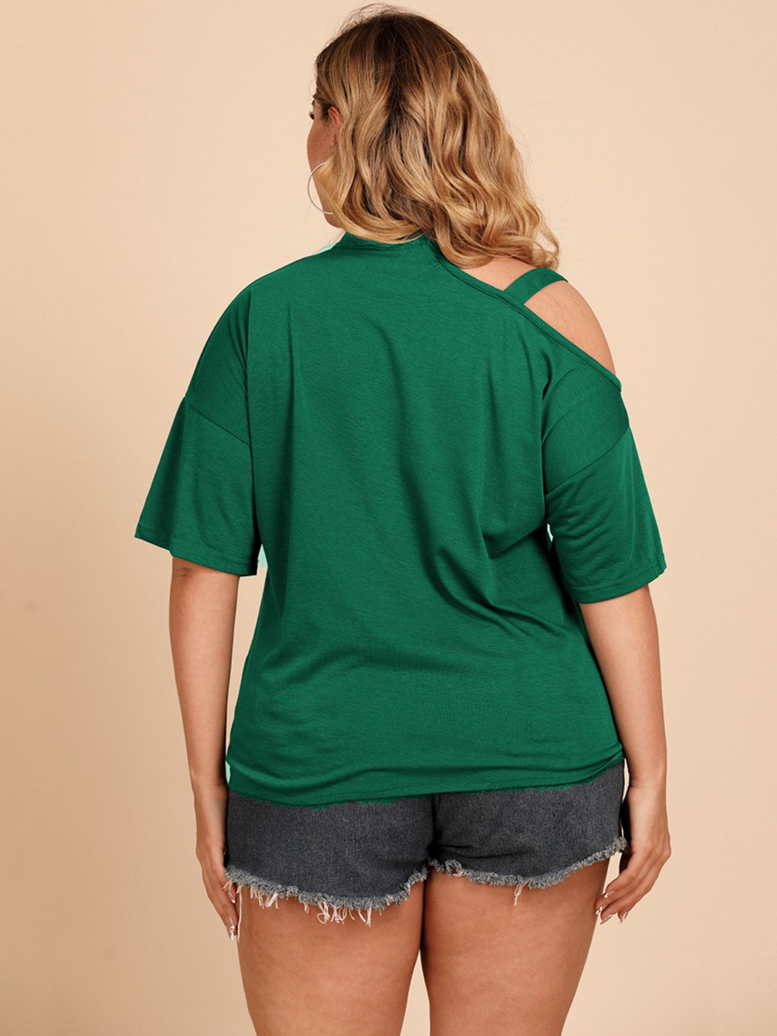 Plus Size Tied Cold-Shoulder Tee Shirt apparel & accessories