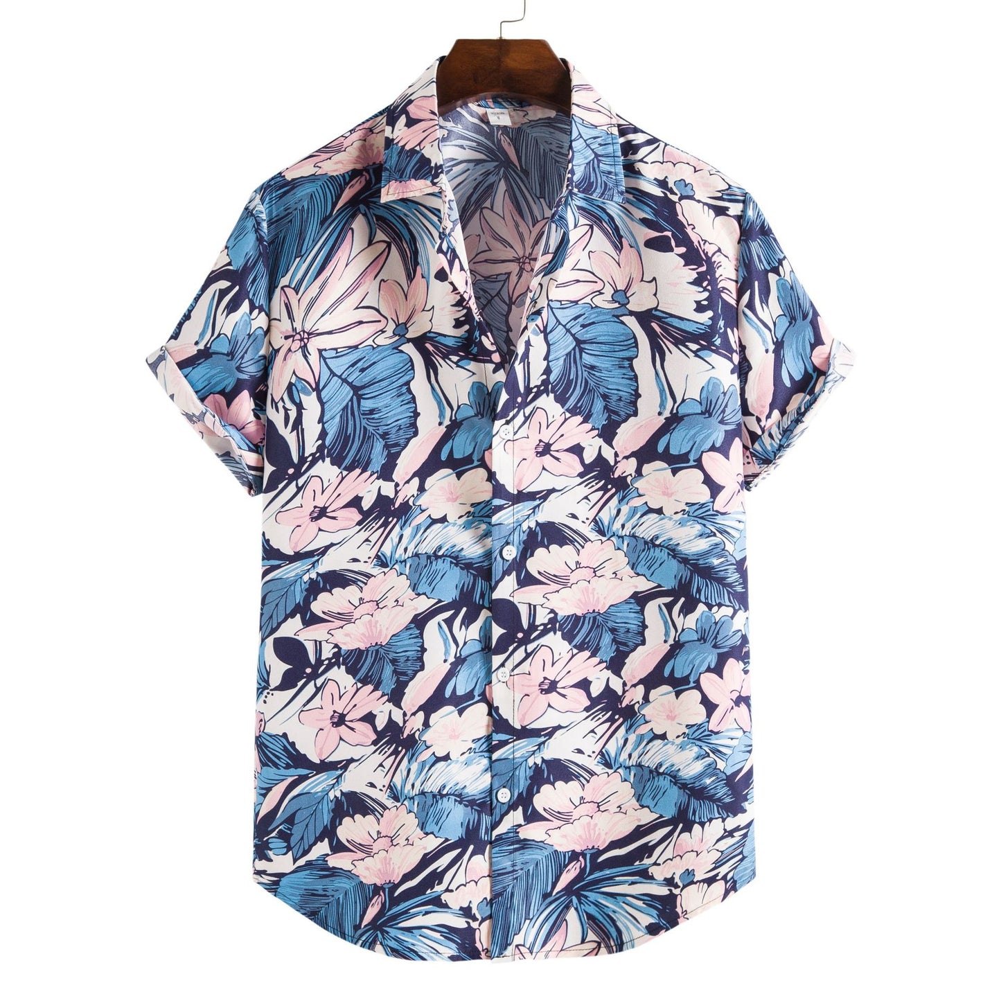 Printed Casual Men's Short-sleeved Shirt Lapel apparel & accessories