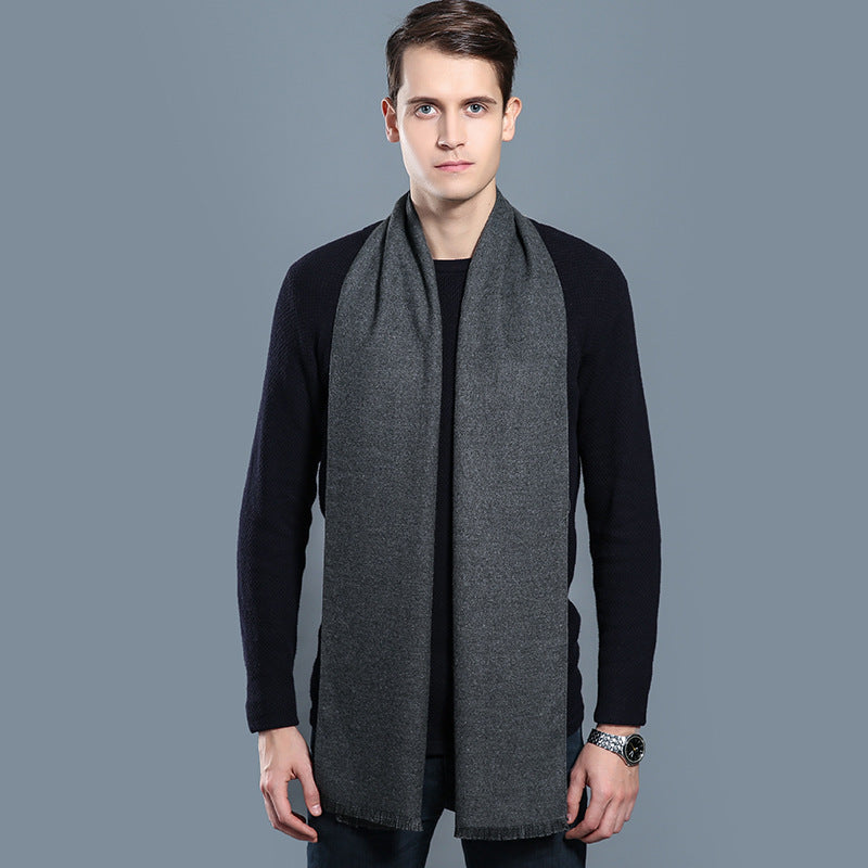 Simple Plaid Warm Keeping Artificial Cashmere Scarf Men's Scarves