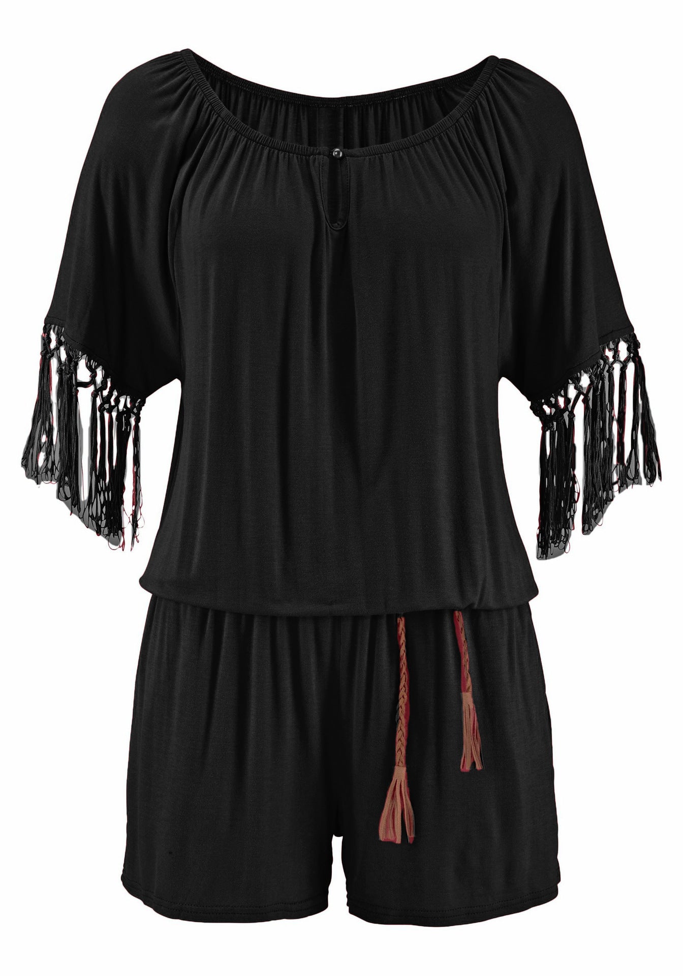 Summer wear word collar shirt tassels jumpsuits cool apparel & accessories