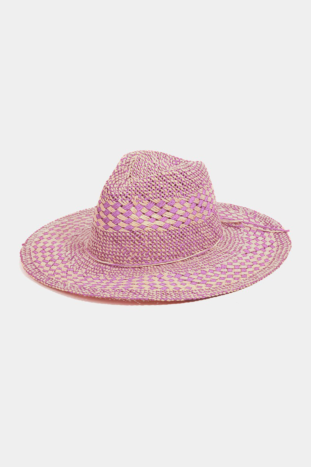 Fame Checkered Straw Weave Sun Hat apparels & accessories